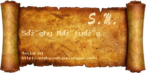 Sághy Mátyás névjegykártya