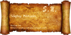 Sághy Mátyás névjegykártya
