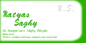 matyas saghy business card