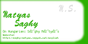 matyas saghy business card